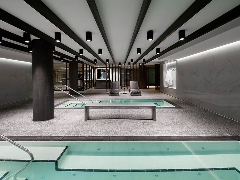 European-inspired spa amenities.