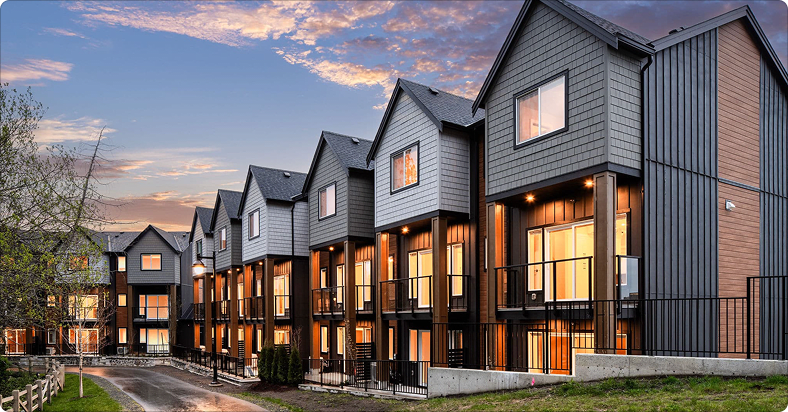 3D rendering of Murray's Pond townhome development.