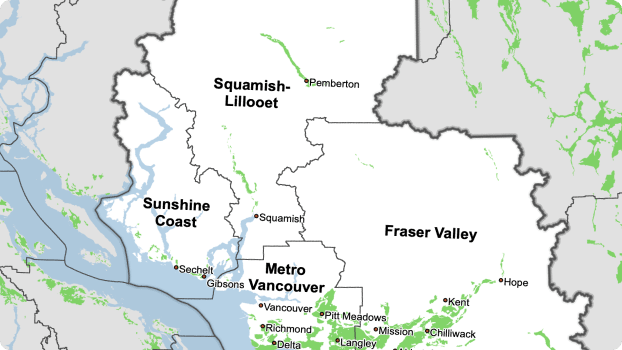 The Agricultural Land Reserve makes up a large portion of the available land in Langley Township.