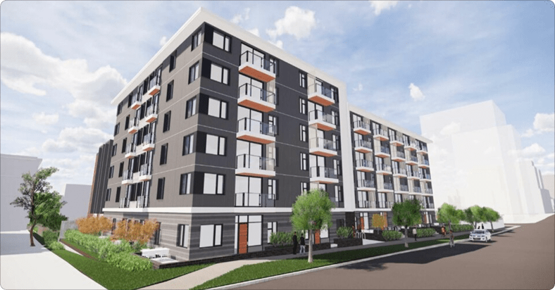 3D rendering of the Haven rental apartment complex.