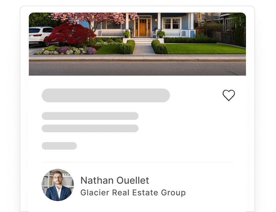 Your photo, name and brand appear directly on listing cards and listing pages so buyers can see who represents the home.