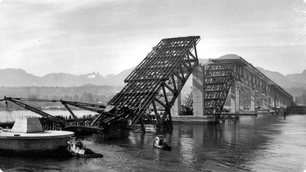  The Second Narrows Bridge collapsed during construction in 1958, killing 19 people.