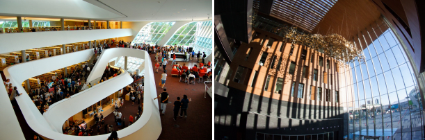 Surrey BC Bing Thom designed library and Kaisan-Moriyame designed city hall