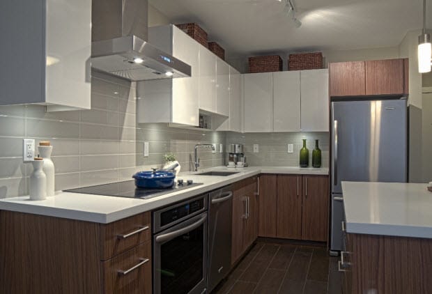 Quartz counter kitchen in Storybrook condos for sale, South Burnaby Edmonds