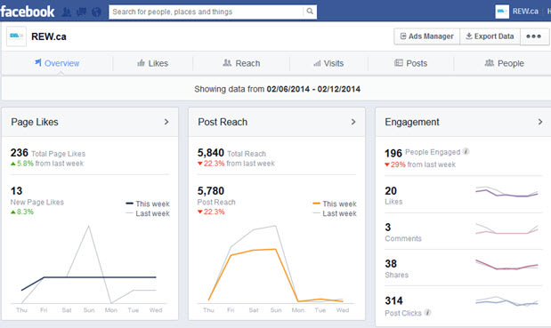Facebook Overview page