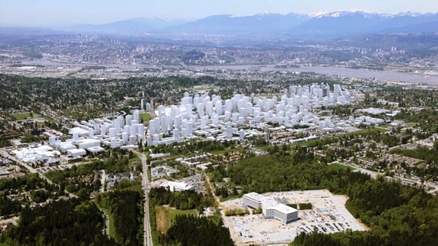 Mockup of Innovation Boulevard, medical high-tech sector of Surrey BC