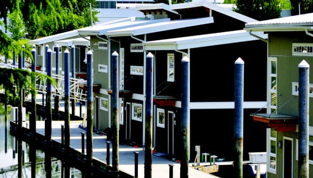 Float homes on Mosquito Creek, North Vancouver BC