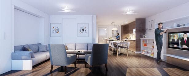 BosaSPACE condo set up for entertaining