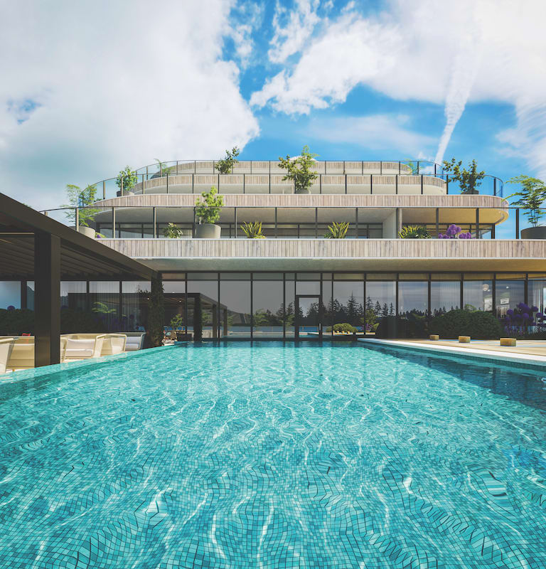 CLOSE UP RENDERING OF POOL