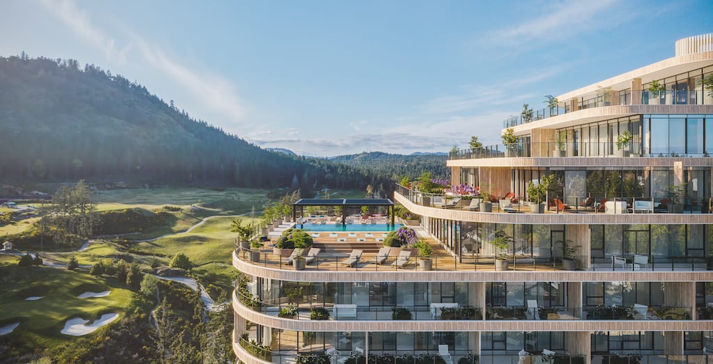 RENDERING OF POOL WHERE YOU SEE THE STAIRSTEP UP TO GRENOBLE SKYLOUNGE