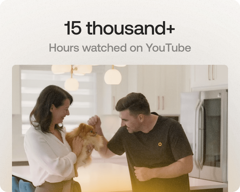 Homeseekers have watched an incredible 15 thousand hours of RealTours™ on YouTube.