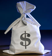 Money bag; give cash to new home owners on Christmas list