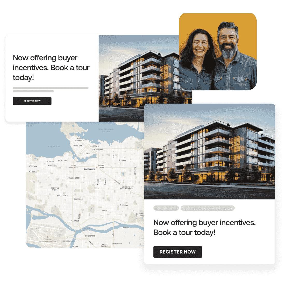 advertising products on a real estate platform image collage