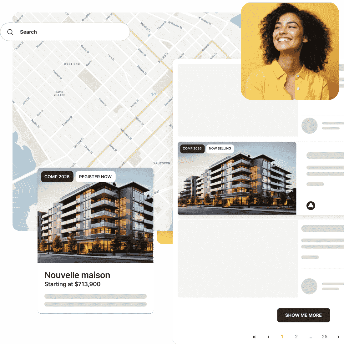 Advertising products in homebuyer search image collage