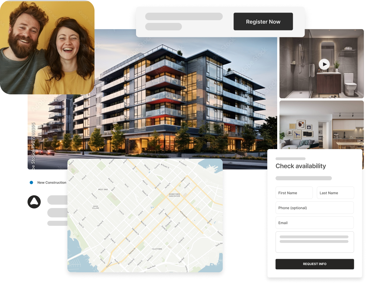 REW new development listing image collage