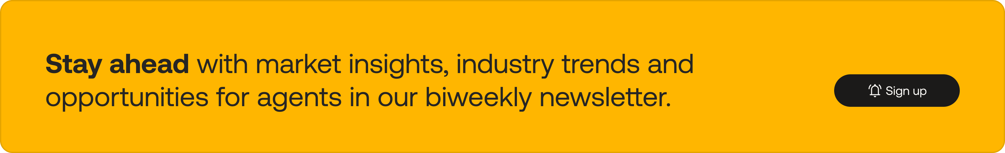 Agent newsletter sign up page.
