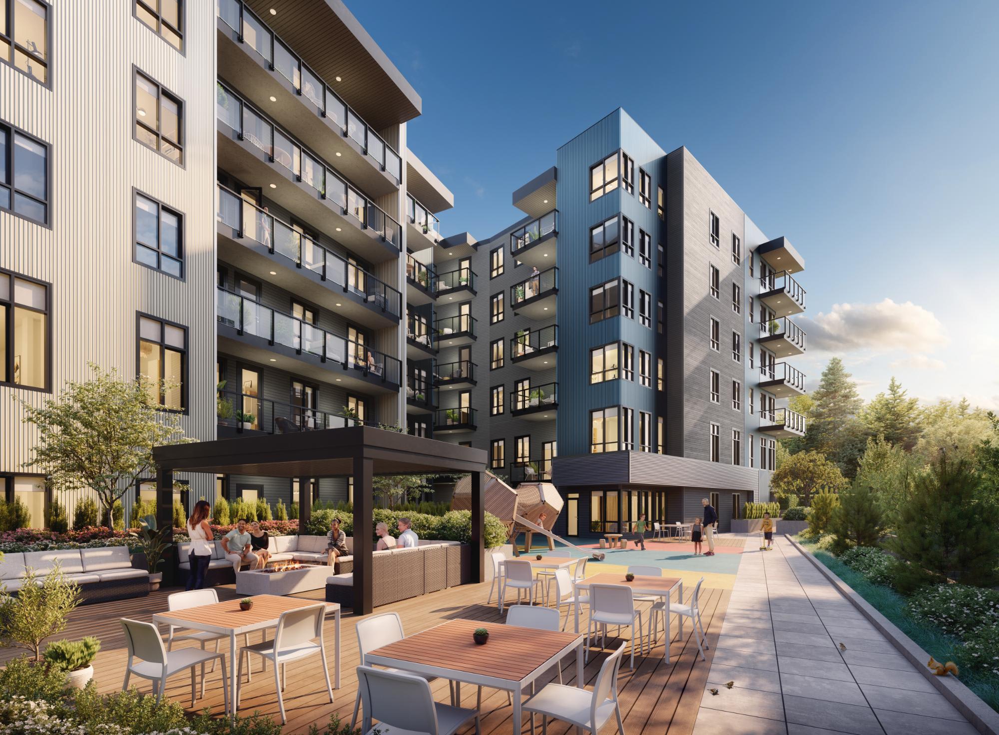 Exterior shot of courtyard.