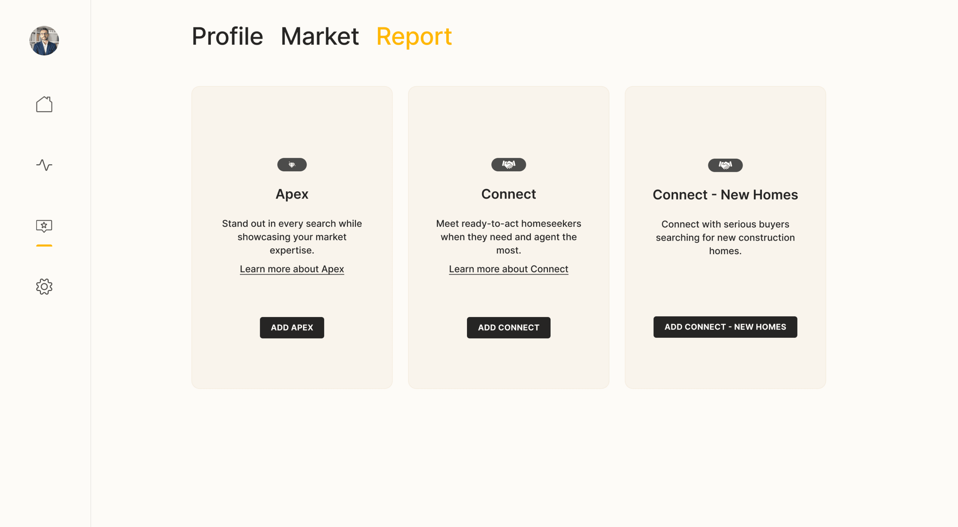 One Member account's report section.