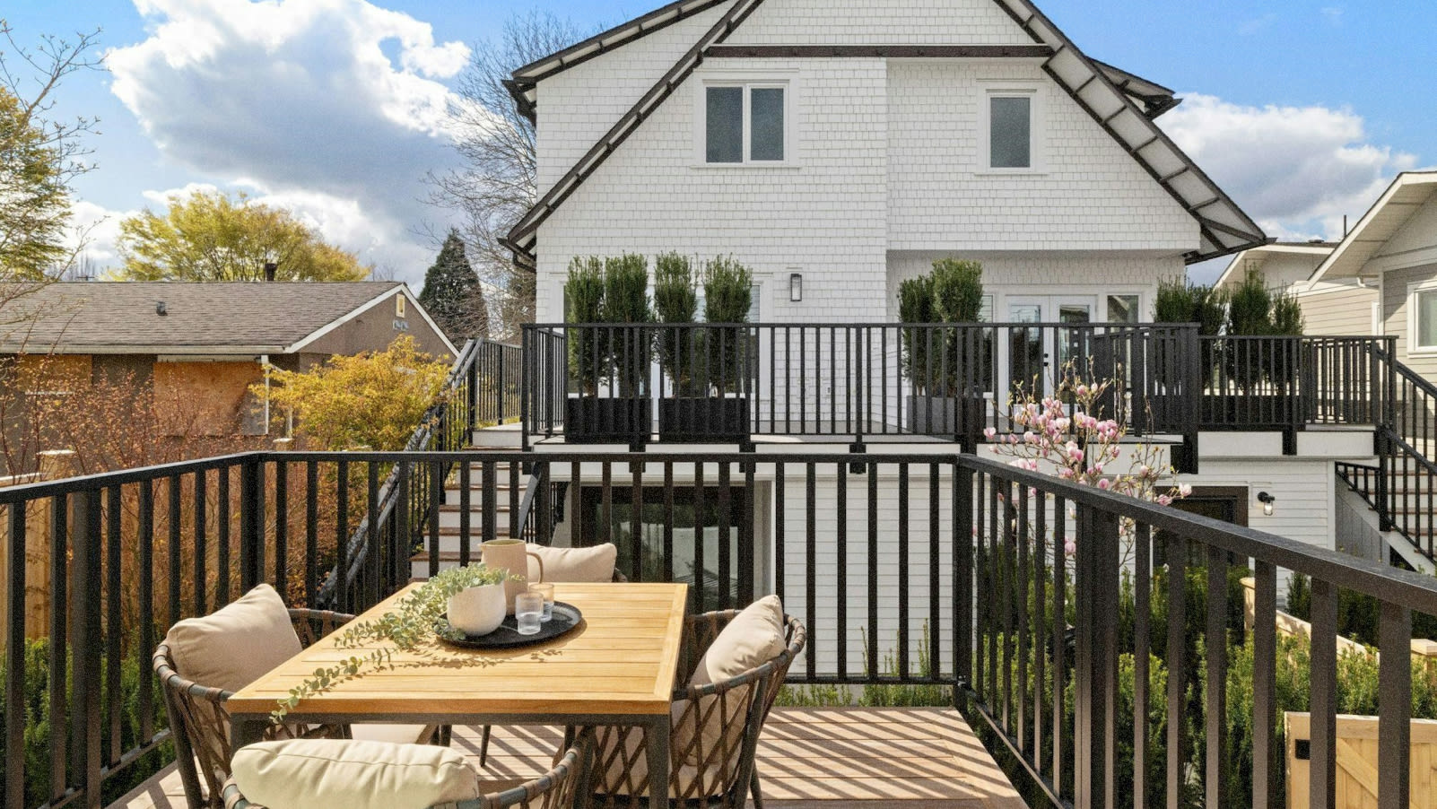 A house's private patio in North Vancouver.