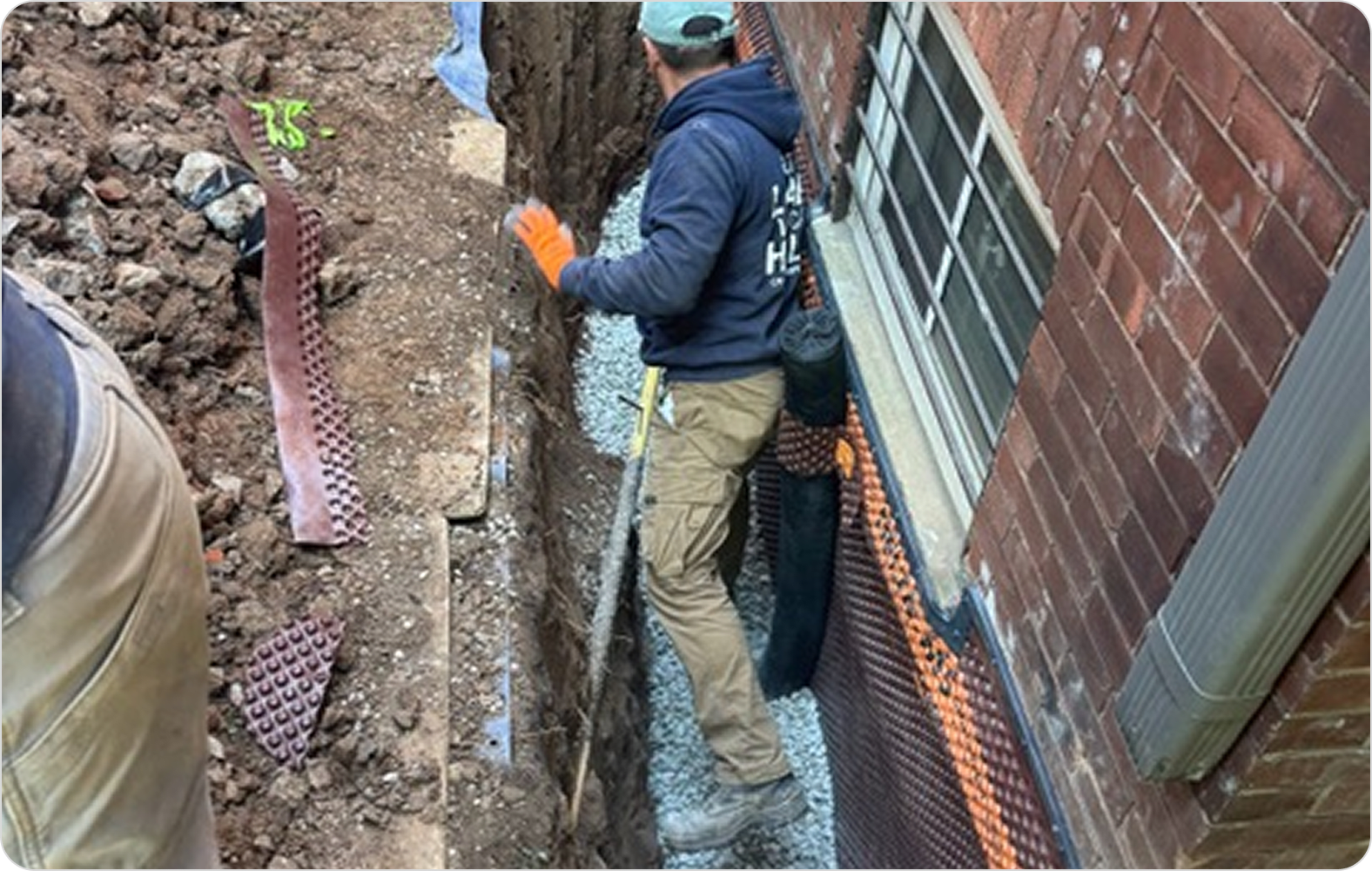 Exterior foundation of a home.