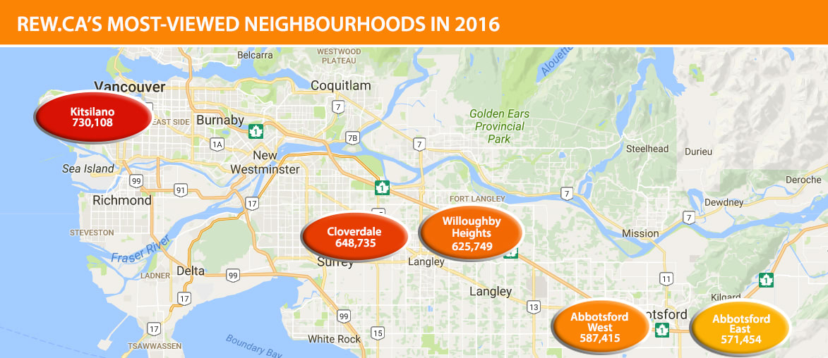 Lower Mainland map listings hotspots 2016