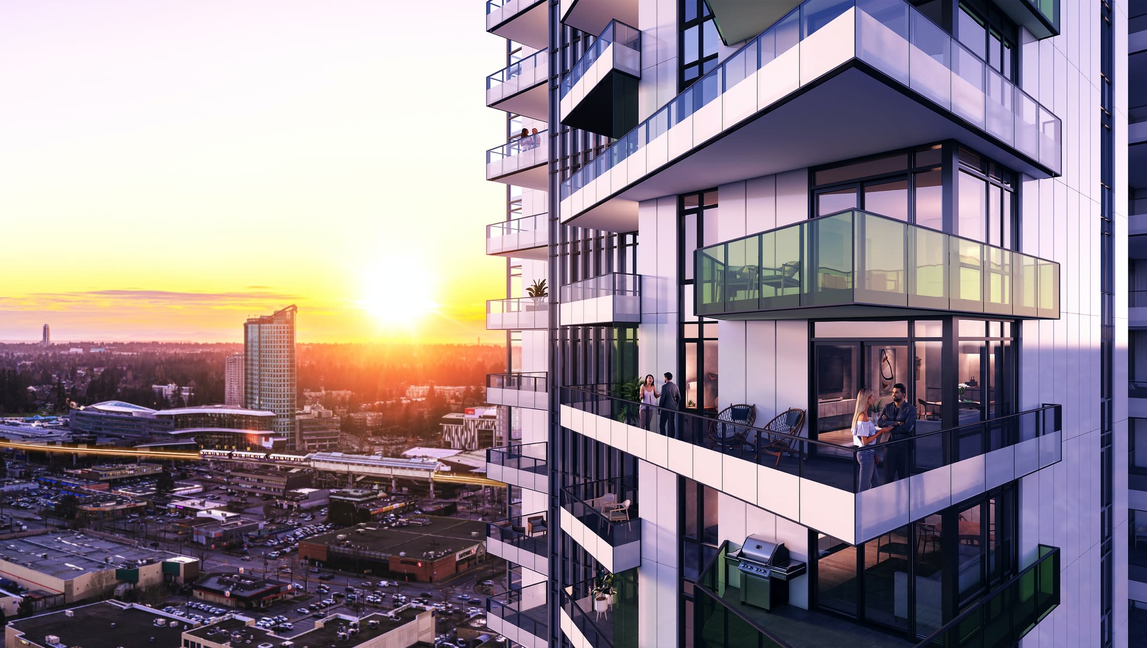 Explore Spacious Highrise Living in Bustling Downtown Surrey hero image