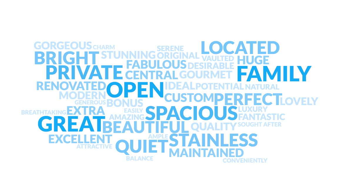 Really Great Word Cloud: Agents' Most-Used Adjectives hero image