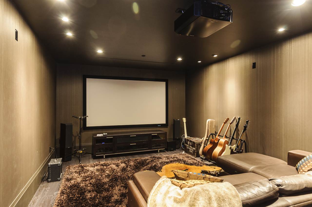 West Coast Modern Home Media Room