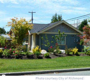 Laneway house in Richmond BC with garden