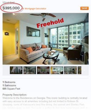 Freeehold condo in Vancouver's West End