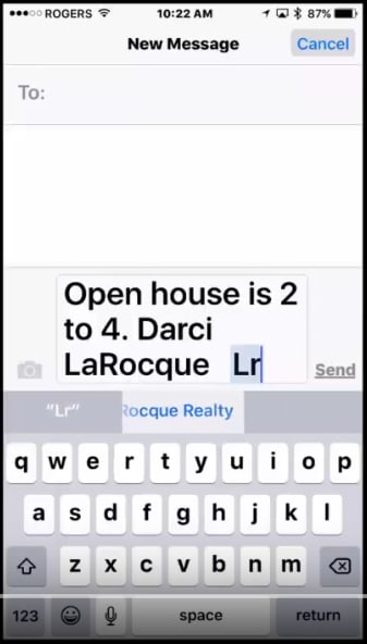 Darci predictive text image