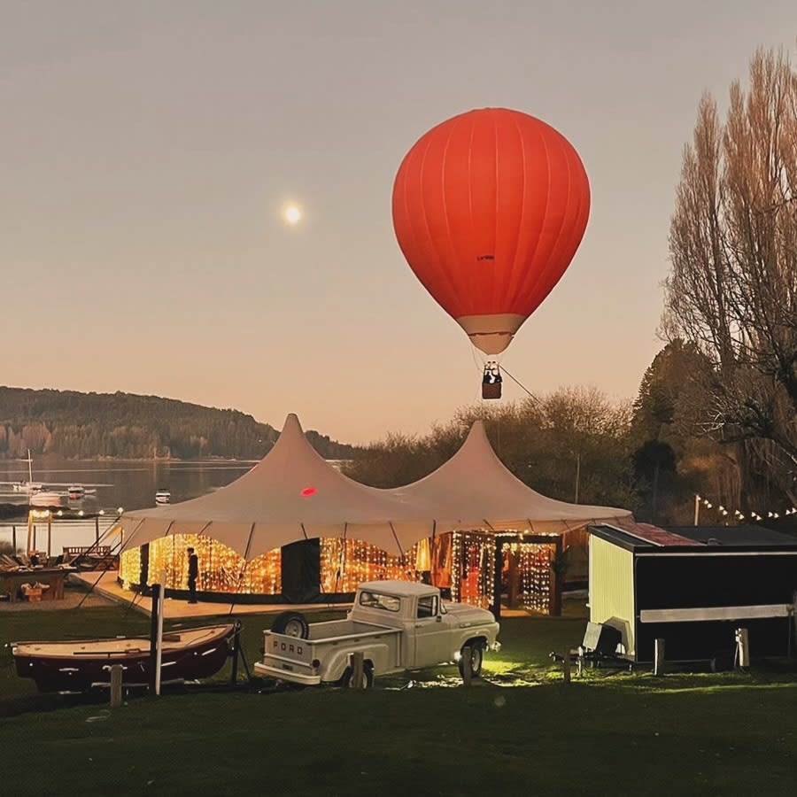Vista aérea del predio de Cirse Club de Lago para eventos de empresa