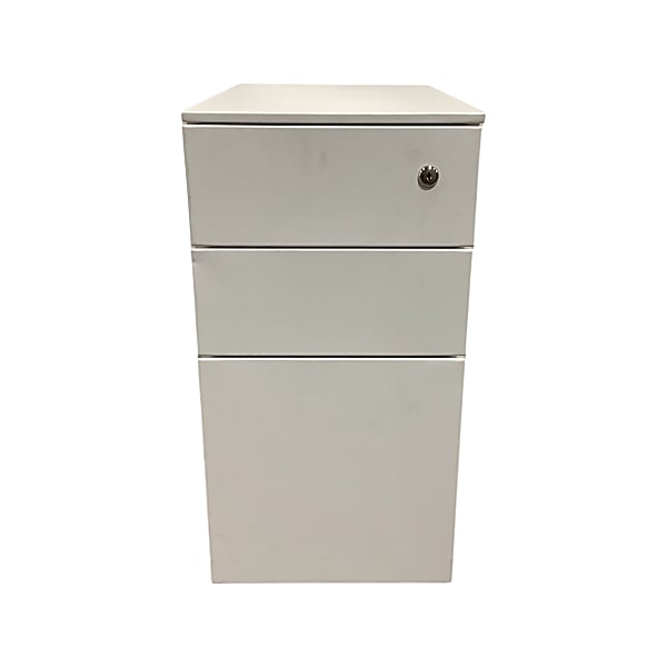 Slimline white metal pedestal