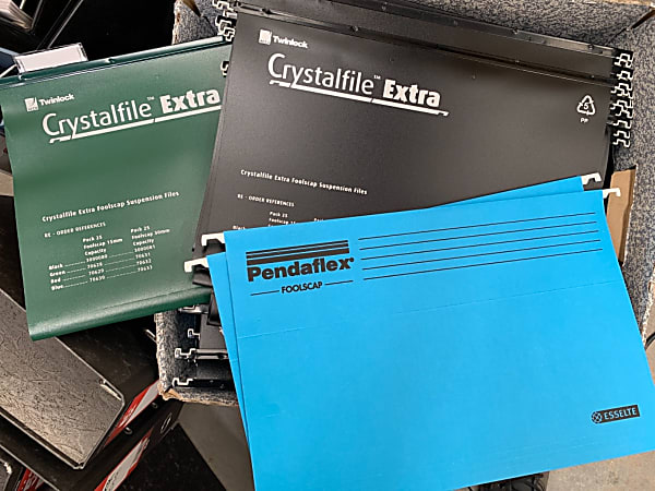 Big box of various Foolscap suspension files