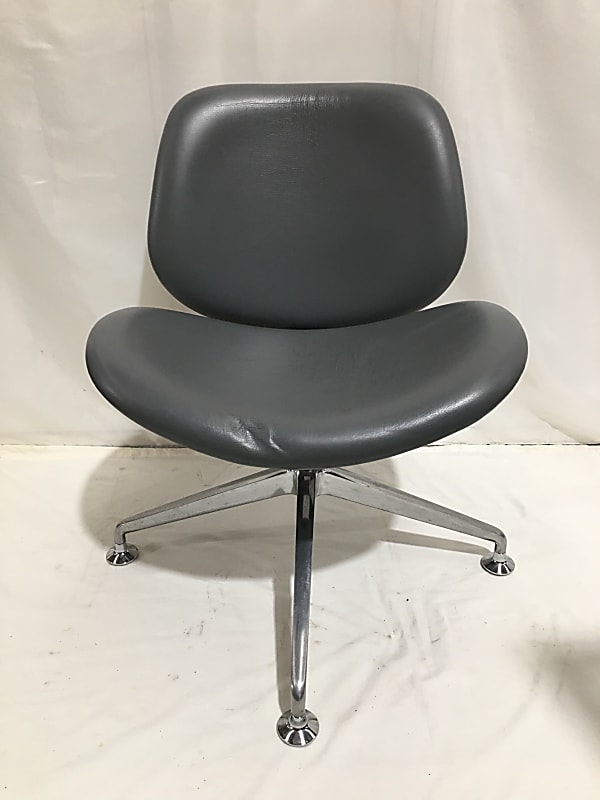 Orangebox grey leather vintage track chair