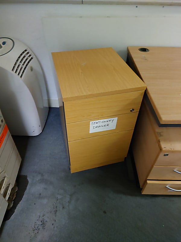 brown wooden 3 drawer pedestal