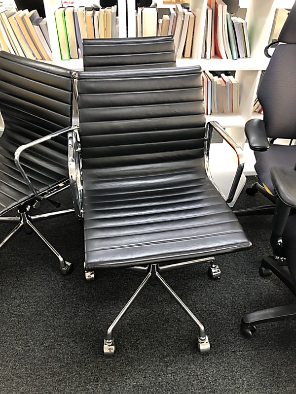 Eames style Leather and chrome meeting room chair