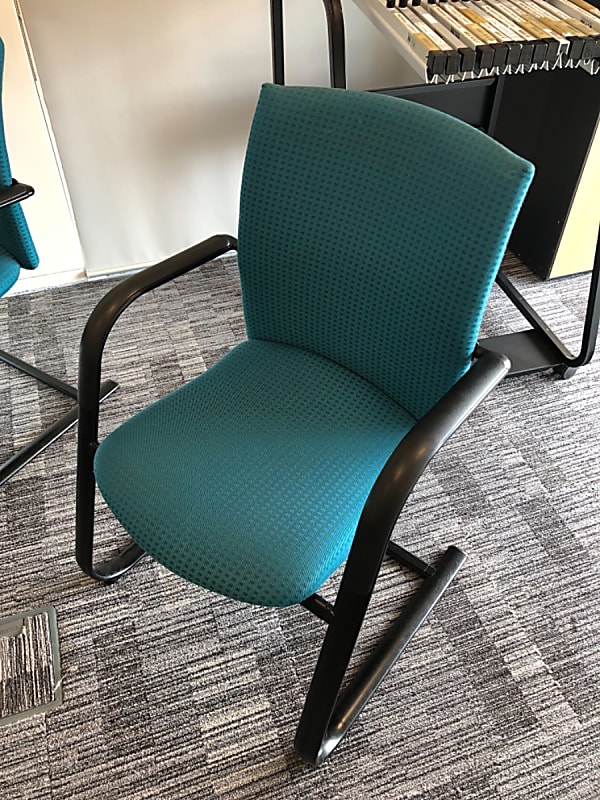 Haworth Comforto Meeting Conference Chair Stackable Teal Green