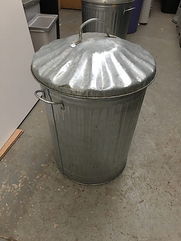 Galvanised waste bin