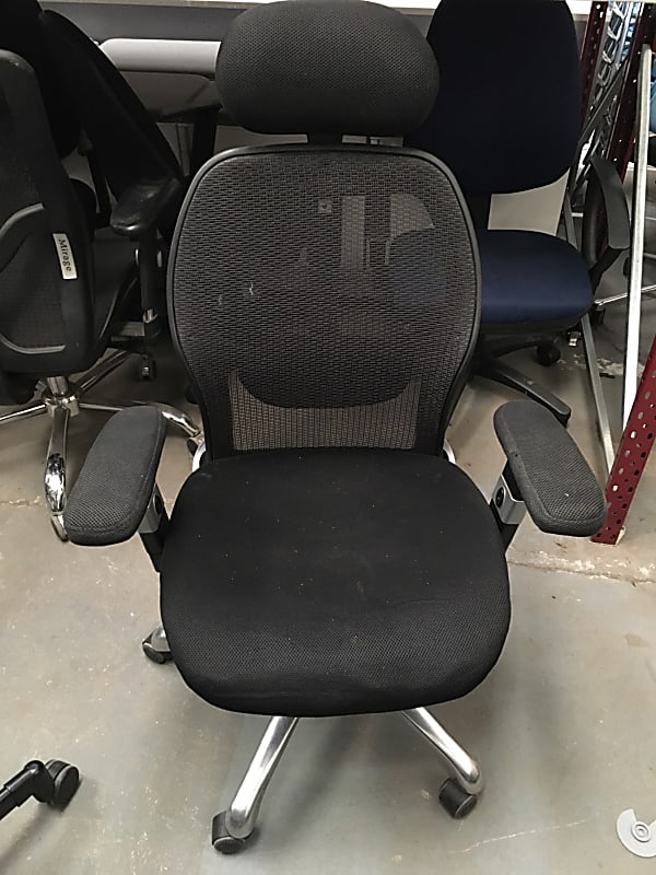 Black Mesh Back Operator Chair  with headrest