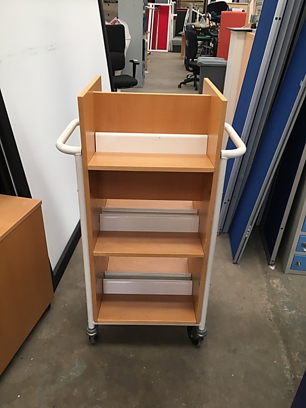 Double sided mobile book trolley