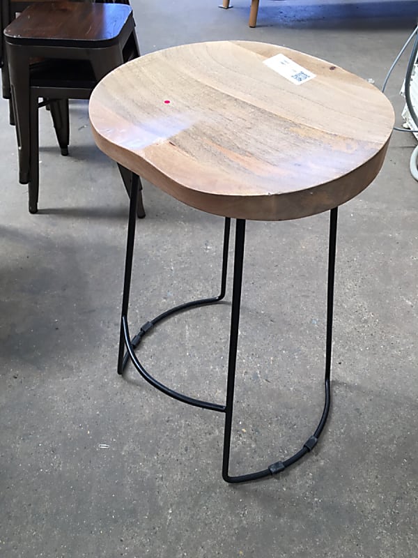 Wooden top metal Frame Bar Stool