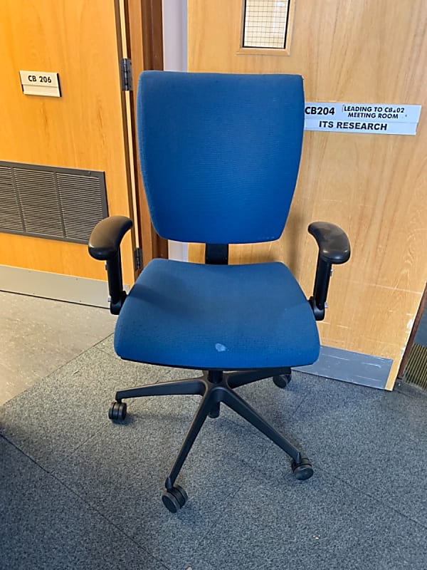 Dark blue quare back office chair