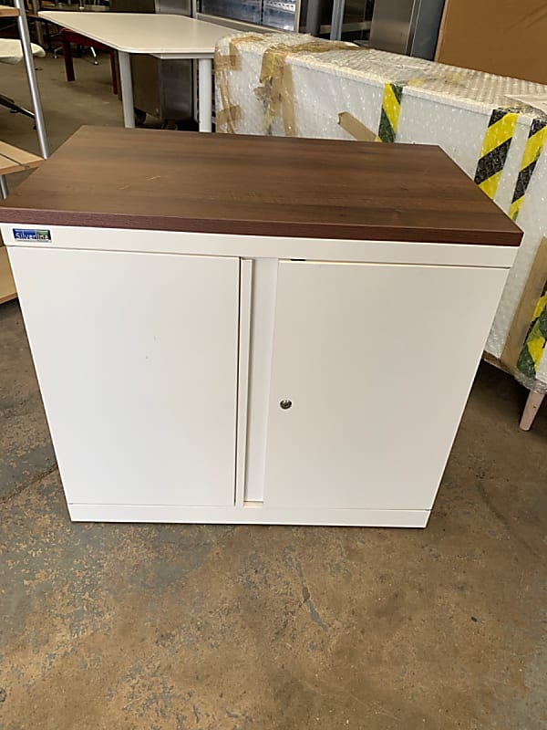 Metal cabinet with Wooden top