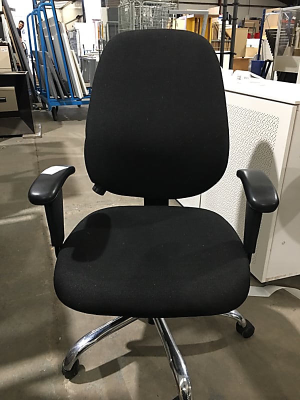 Black padded operator task chair