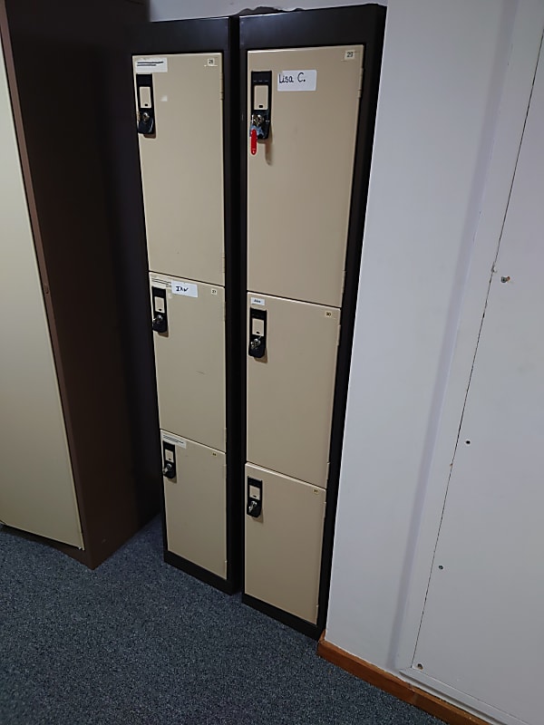 metal lockers (Dark grey and steel)