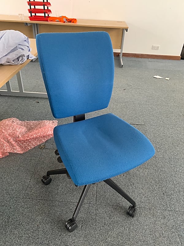 Blue square back office chair