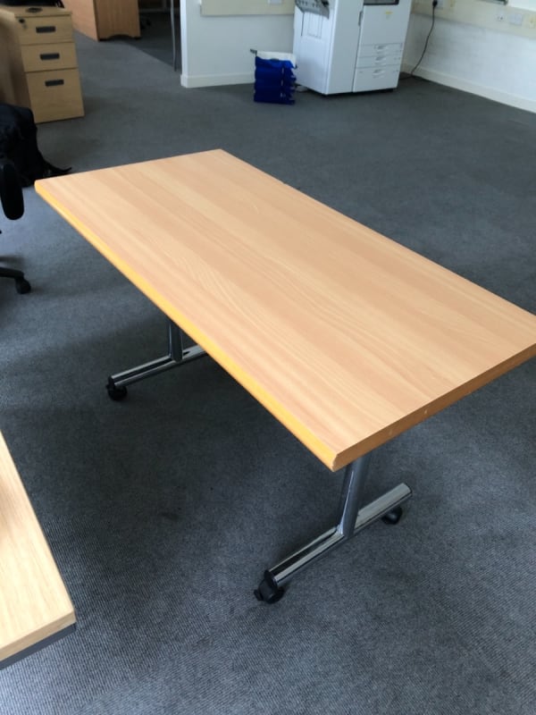 Folding table desk on wheels