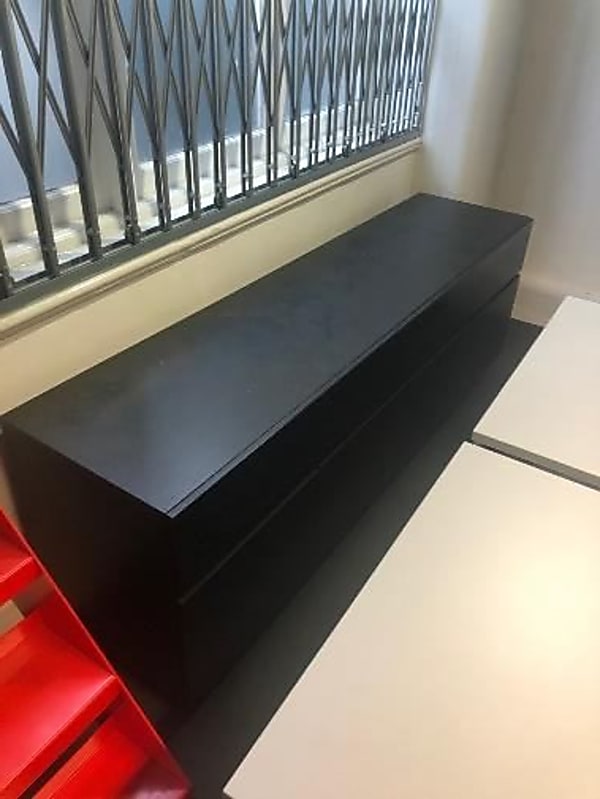 Long 4 drawer black cabinet