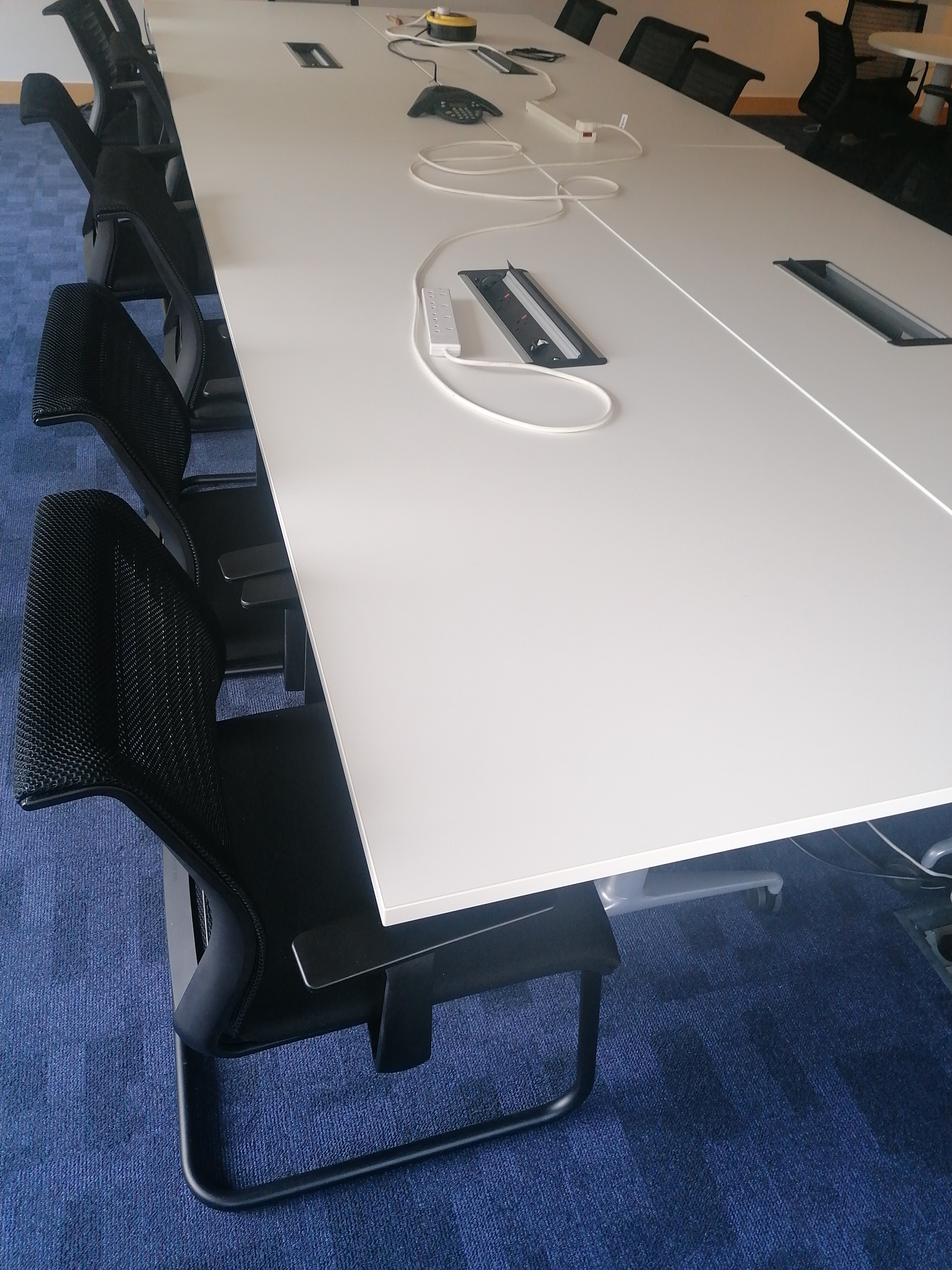 White flip table with power and USB sockets just £150 Item ID 34273